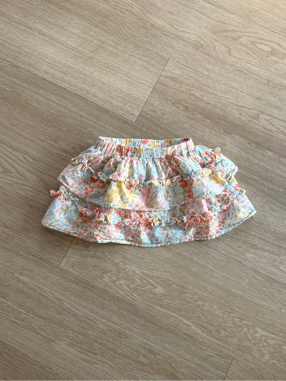 Posh Peanut Floral Tiered Ruffle Skirt Baby Girl 3T 100% Cotton Spring Summer